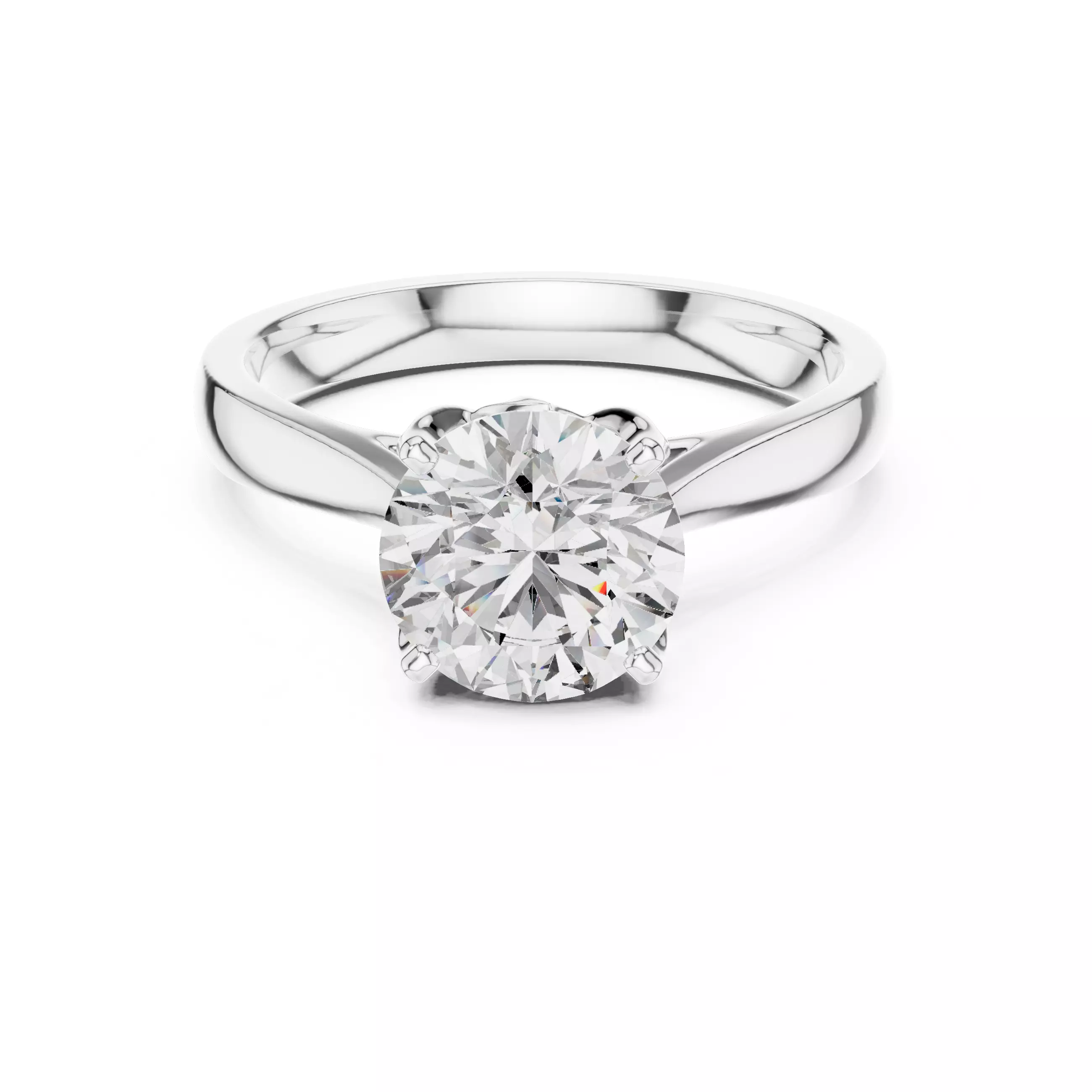 Solitaire Round Cut Fancy Collet Engagement Ring 3DM STL Video 3D print model_2