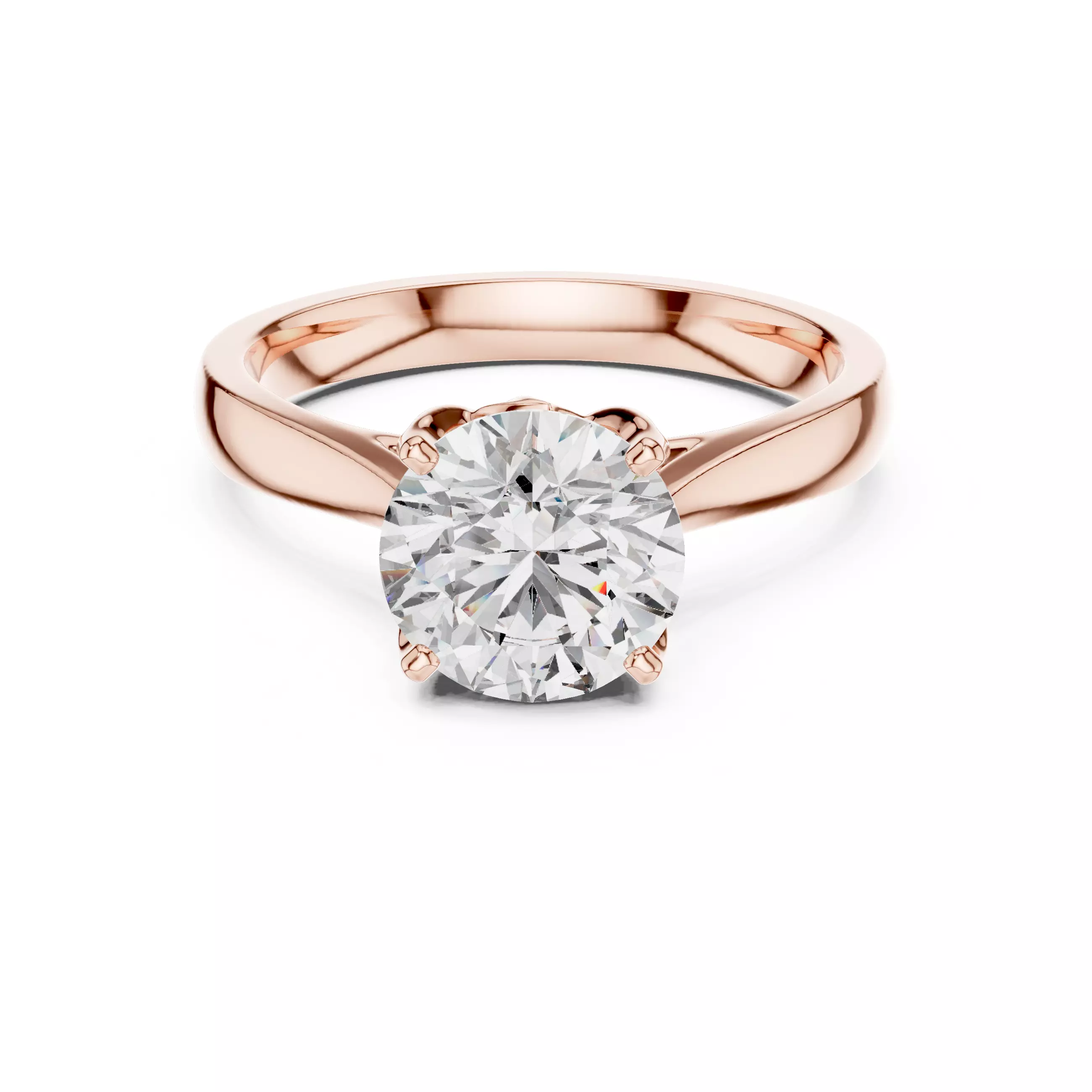 Solitaire Round Cut Fancy Collet Engagement Ring 3DM STL Video 3D print model_0