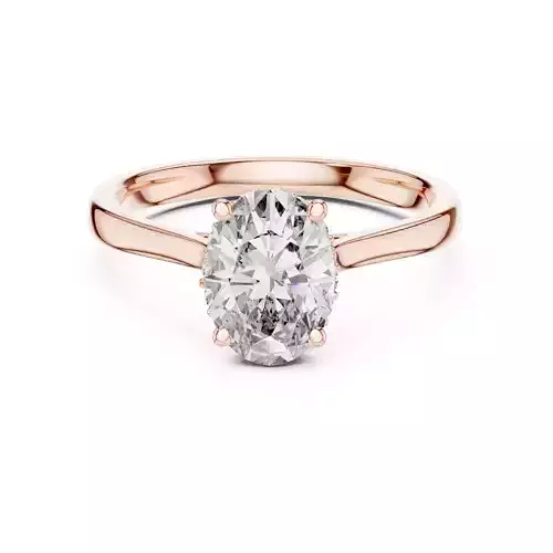 Oval Cut Hidden Halo Diamond Engagement Ring 3DM STL Video 3D print model