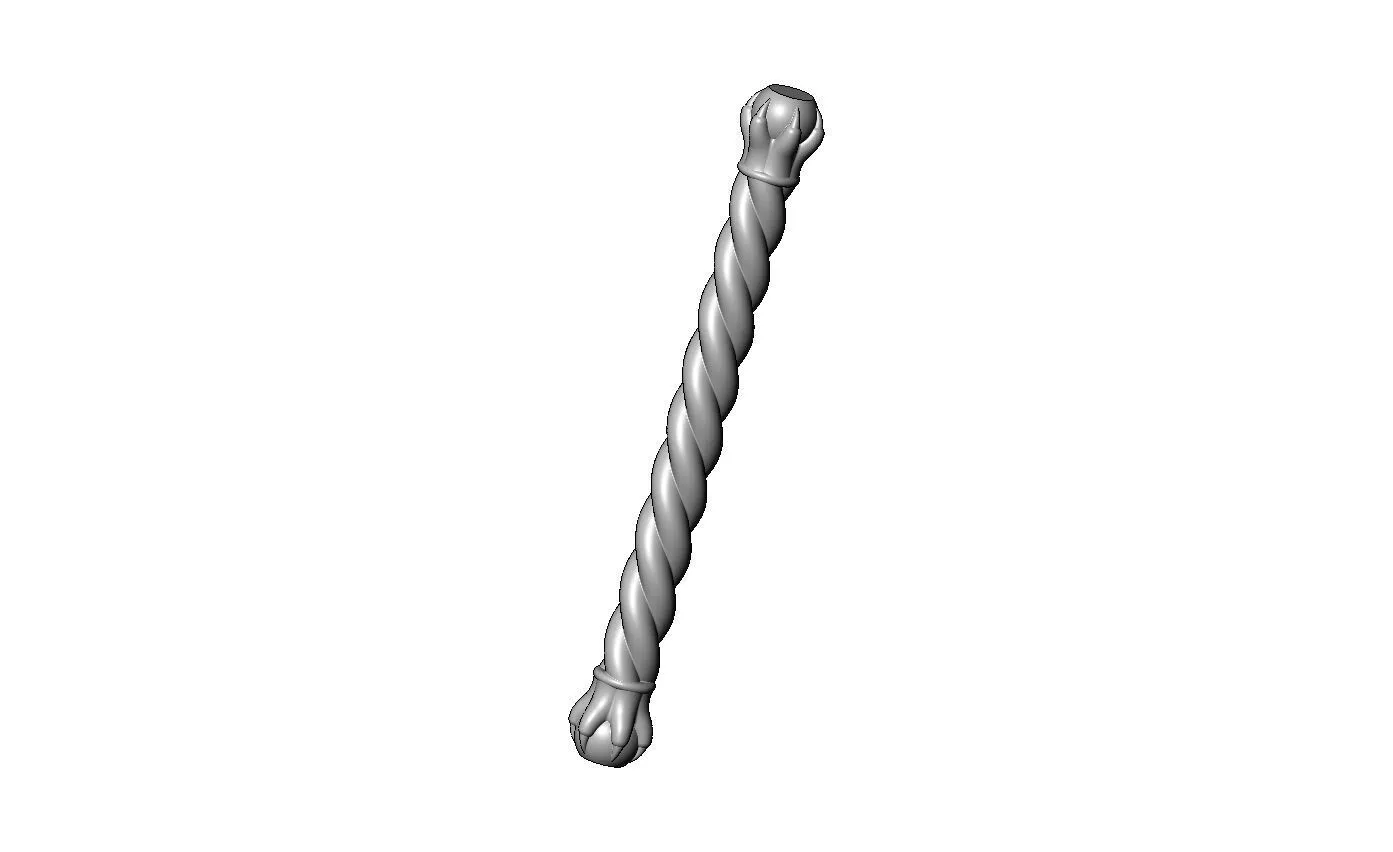 Rope 6 carved claw bead ends round pillar column 3D print model