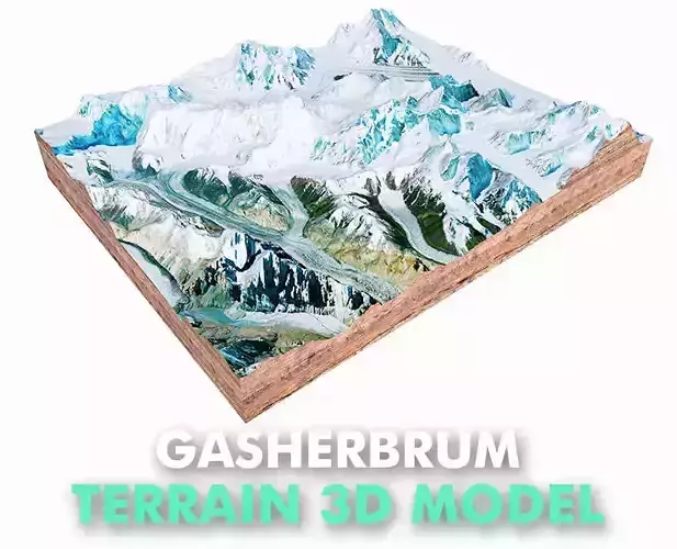 Gasherbrum Mountain Range Pakistan China 3D model