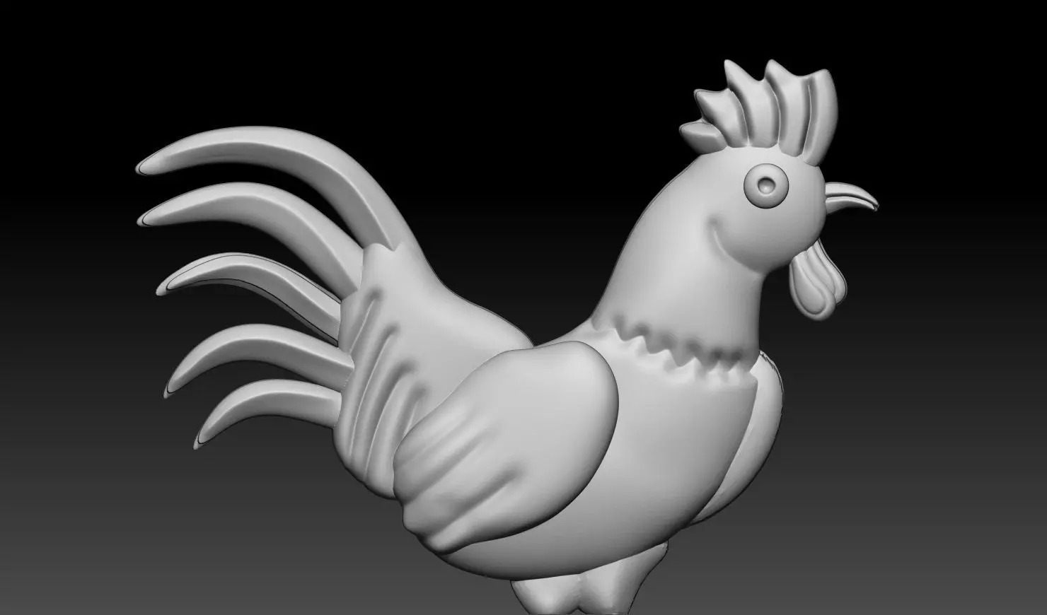 Rooster Hen Relief 3D Printable Model 3D print model_4