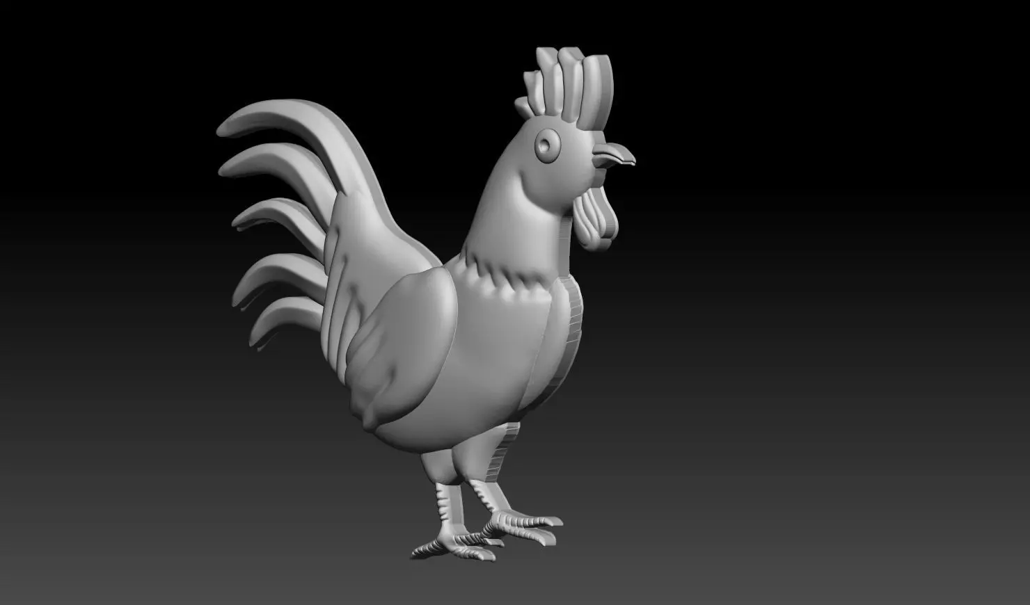 Rooster Hen Relief 3D Printable Model 3D print model_6