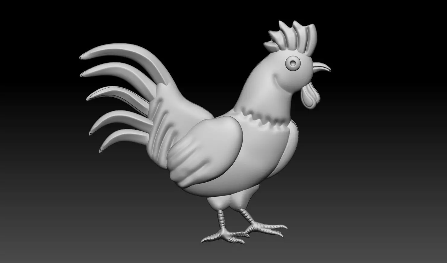 Rooster Hen Relief 3D Printable Model 3D print model_1