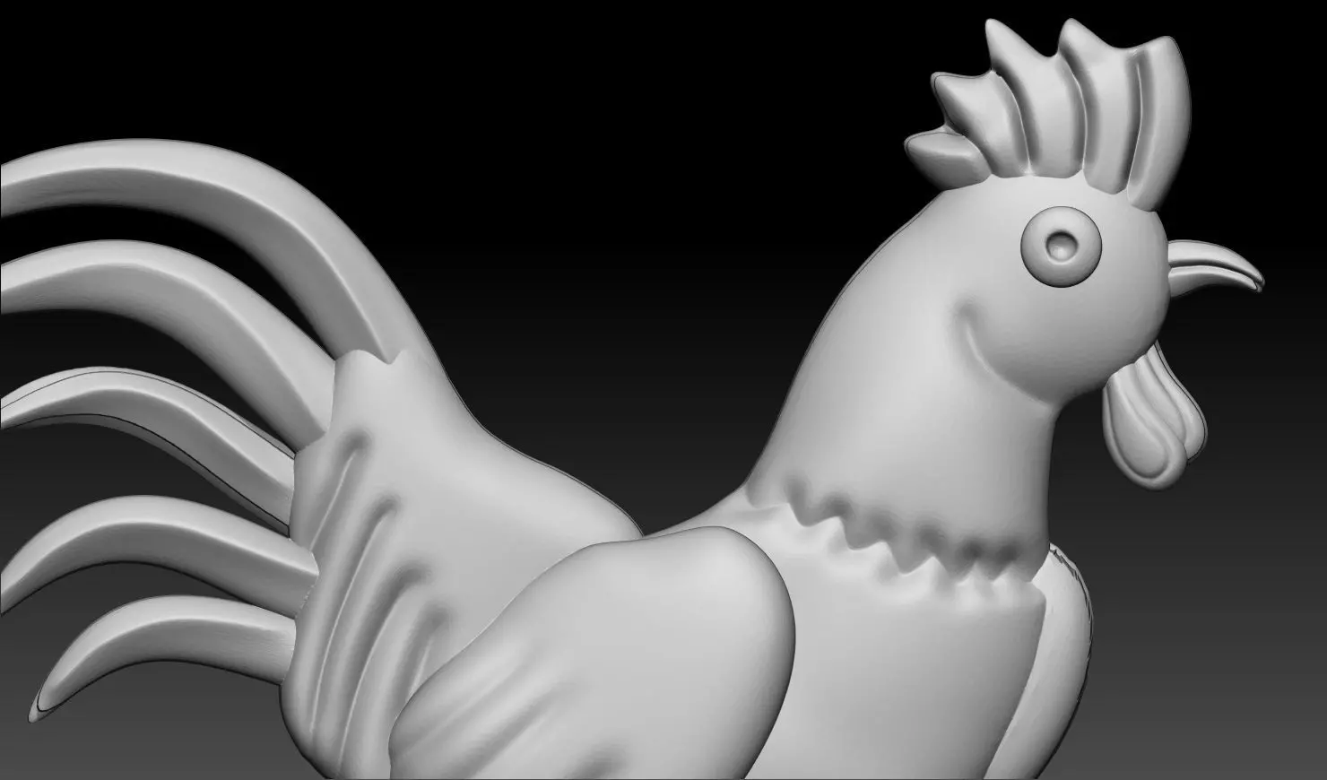 Rooster Hen Relief 3D Printable Model 3D print model_5