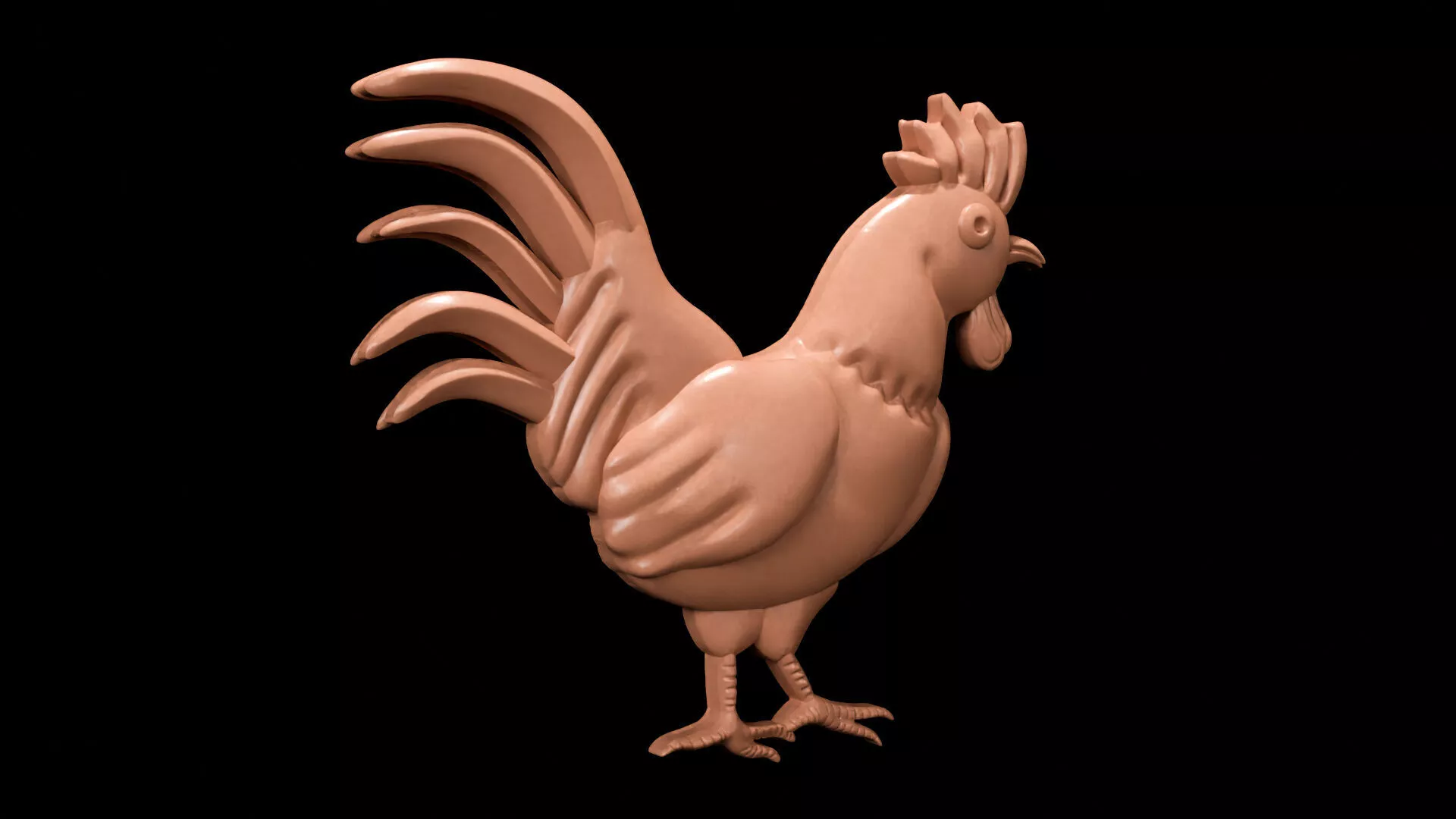 Rooster Hen Relief 3D Printable Model 3D print model