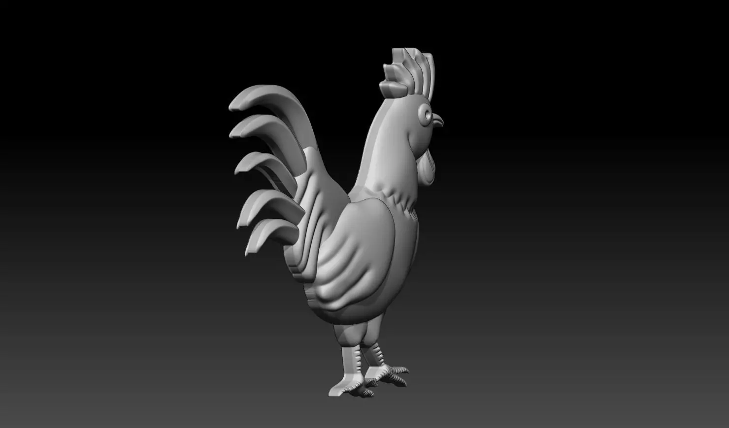 Rooster Hen Relief 3D Printable Model 3D print model_11