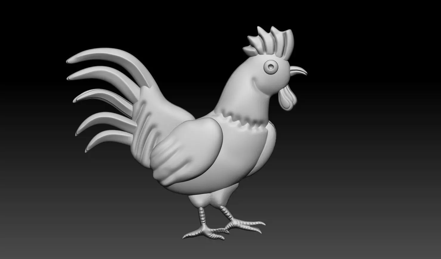 Rooster Hen Relief 3D Printable Model 3D print model_0