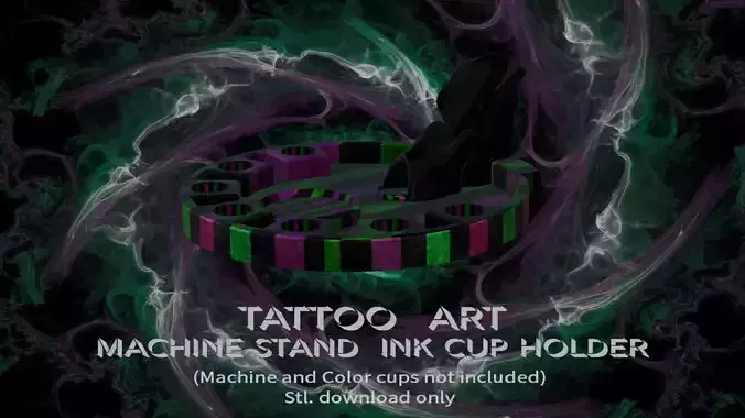 Tattoo Machine And Ink Cup Holder 