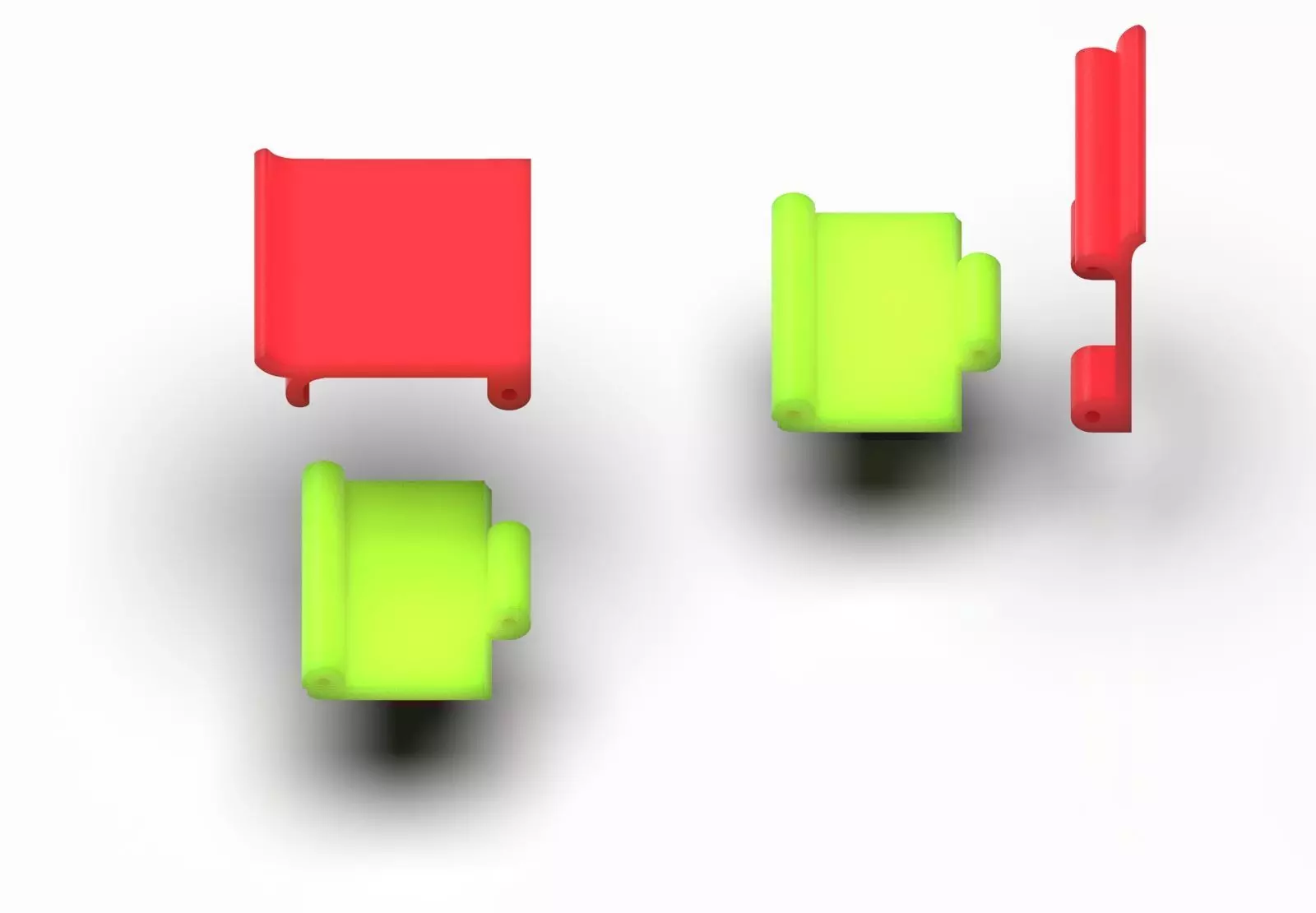 Classic STL 3DM gold two-tone box lock model gl0028 3D print model_29