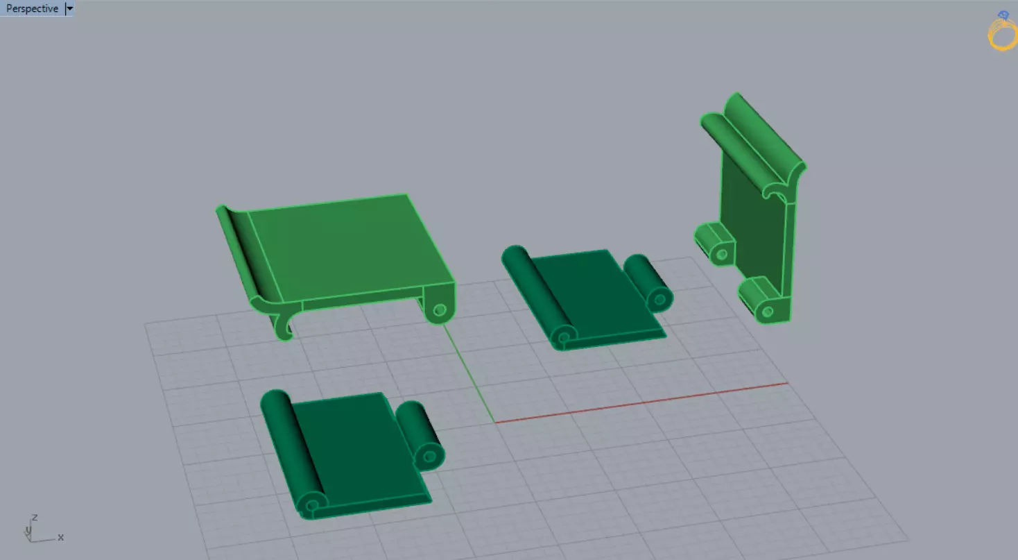 Classic STL 3DM gold two-tone box lock model gl0028 3D print model_6