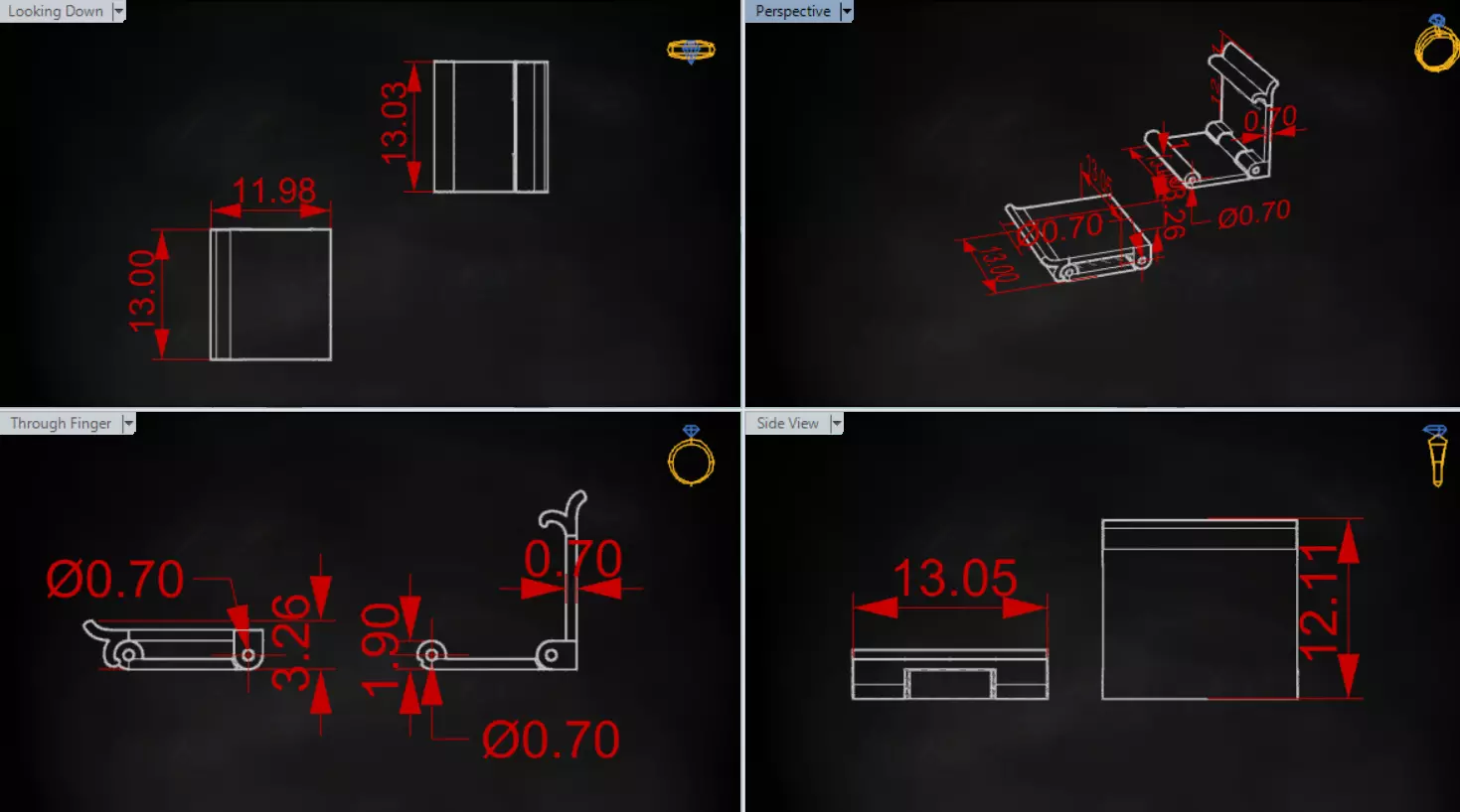 Classic STL 3DM gold two-tone box lock model gl0028 3D print model_21