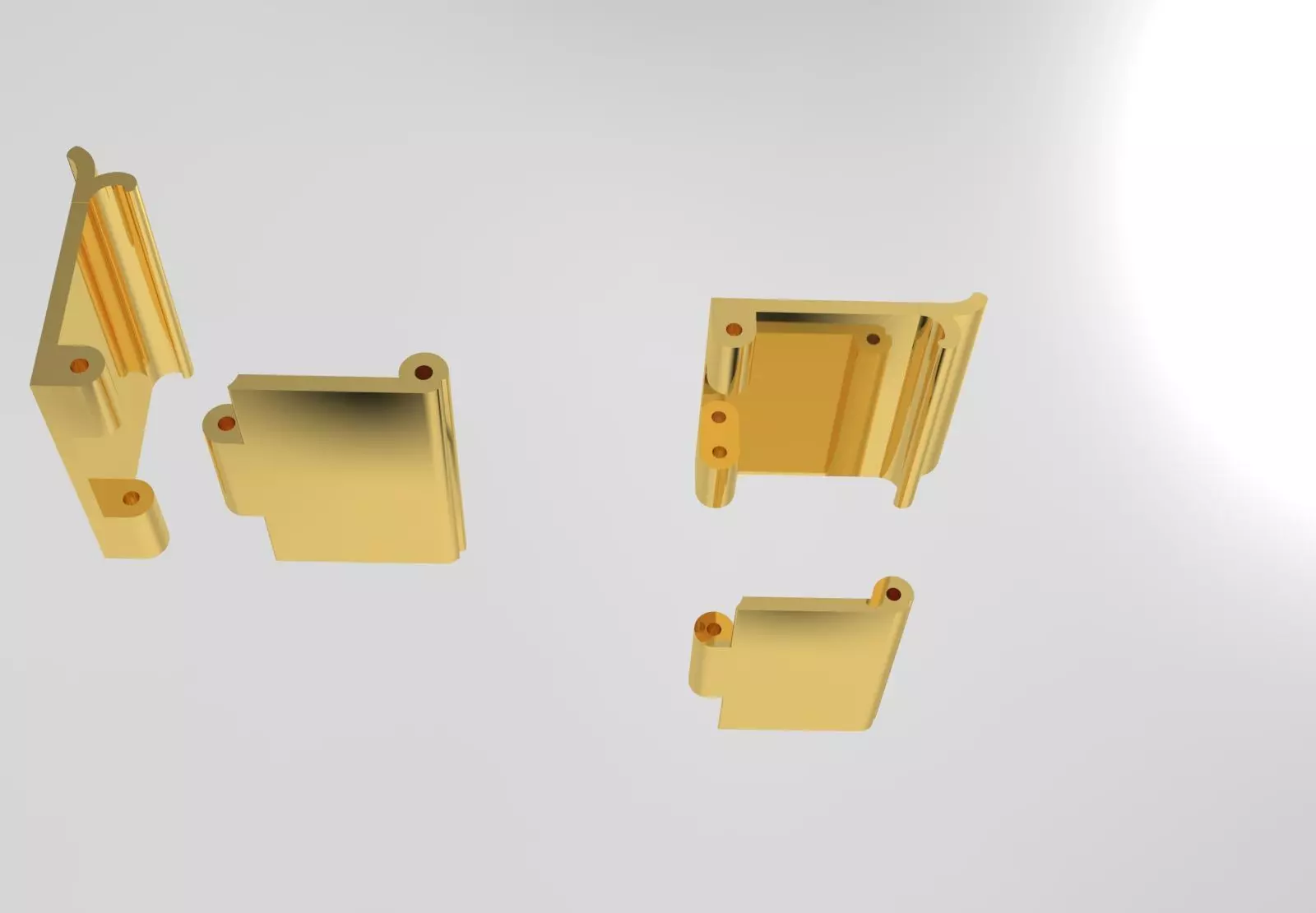 Classic STL 3DM gold two-tone box lock model gl0028 3D print model_19