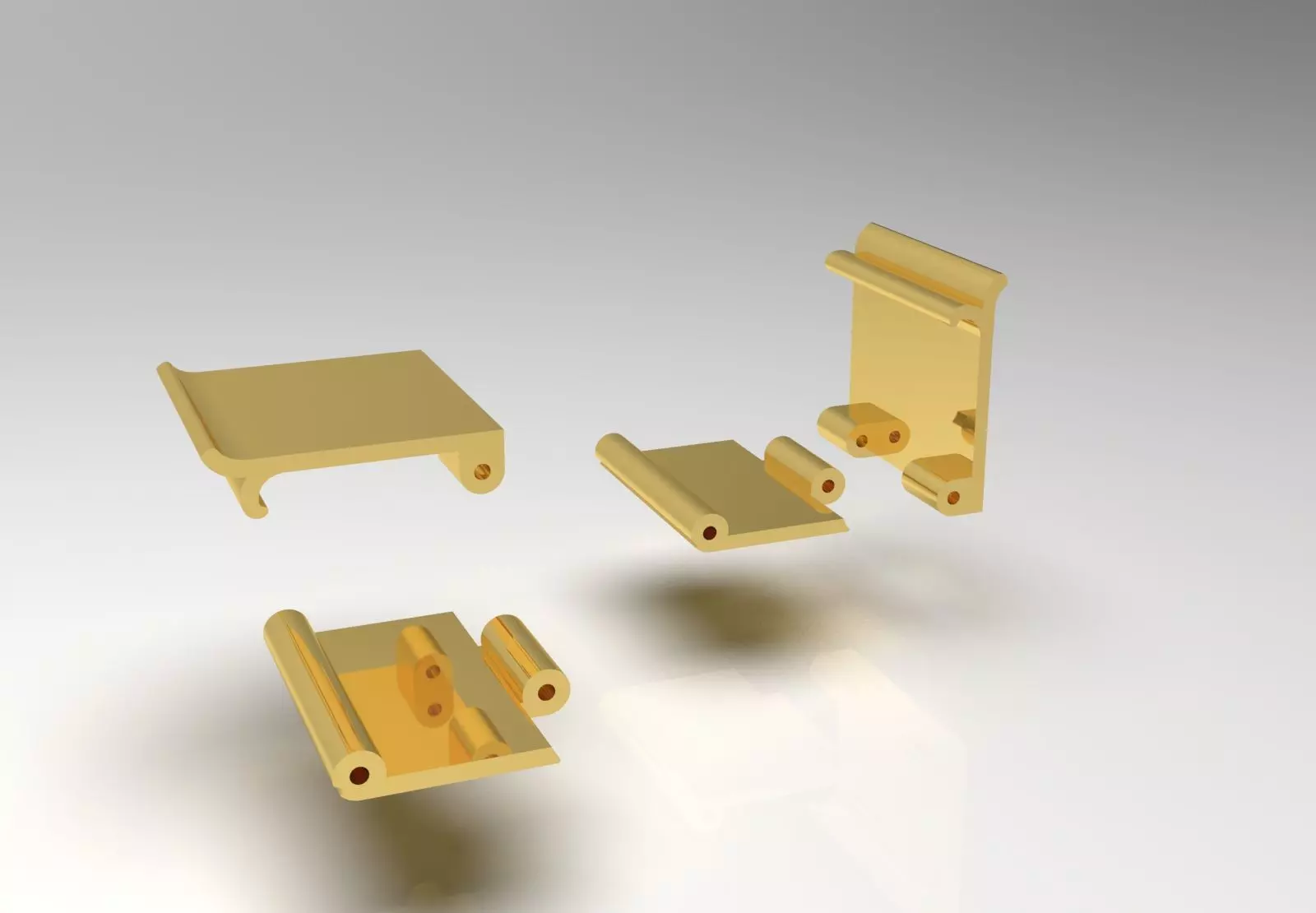 Classic STL 3DM gold two-tone box lock model gl0028 3D print model_18