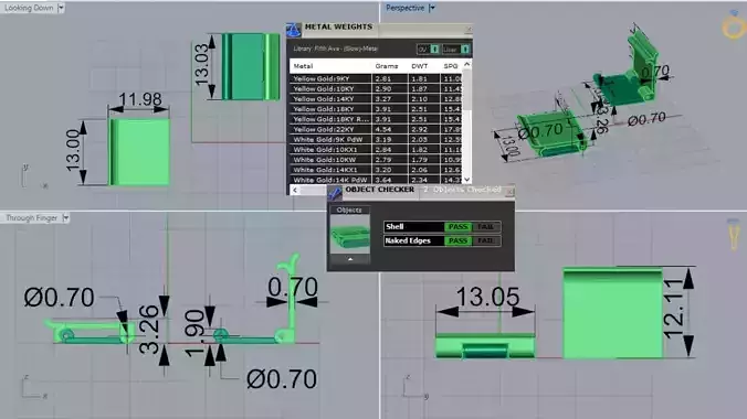 Classic STL 3DM gold two-tone box lock model gl0028