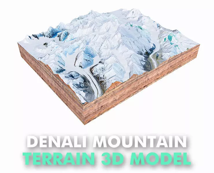 Denali Mountain Alaska USA 3D model_0