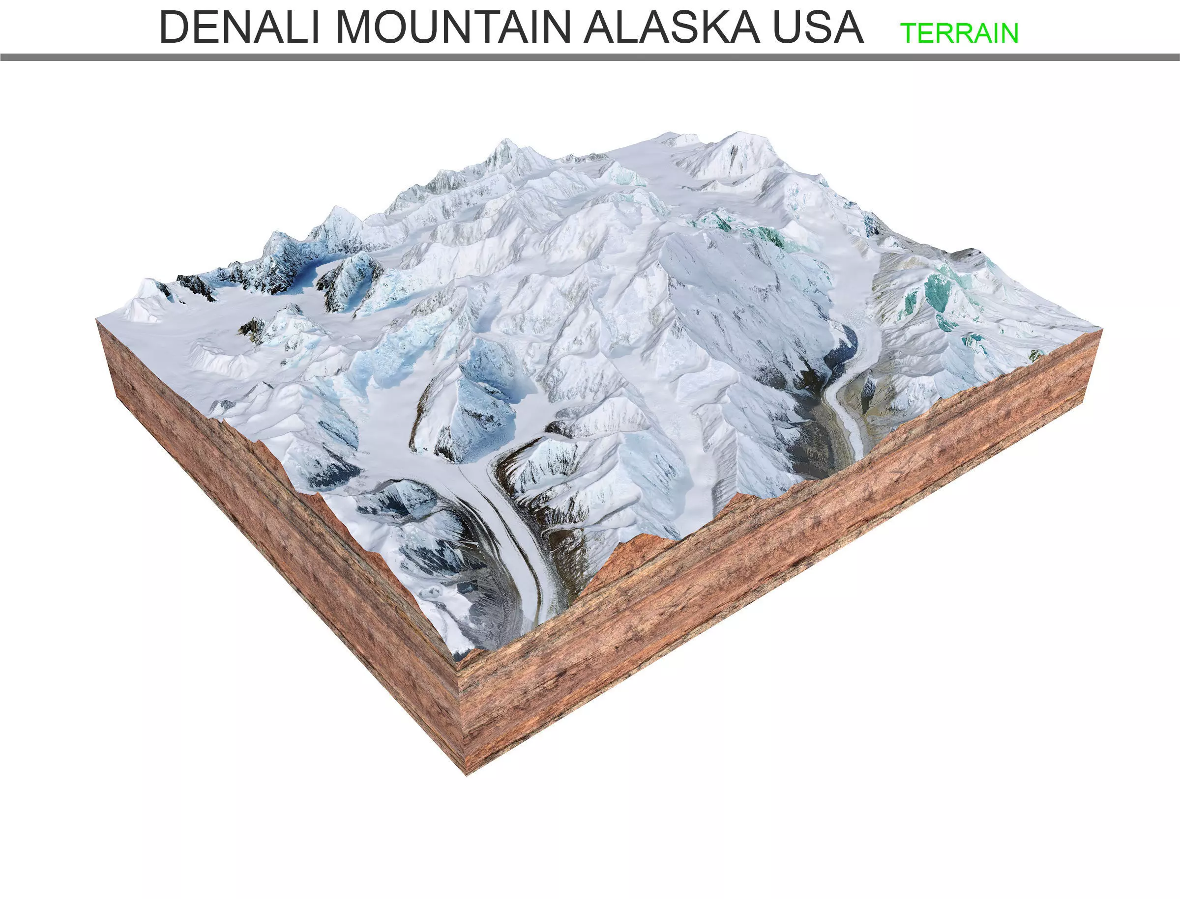 Denali Mountain Alaska USA 3D model_10