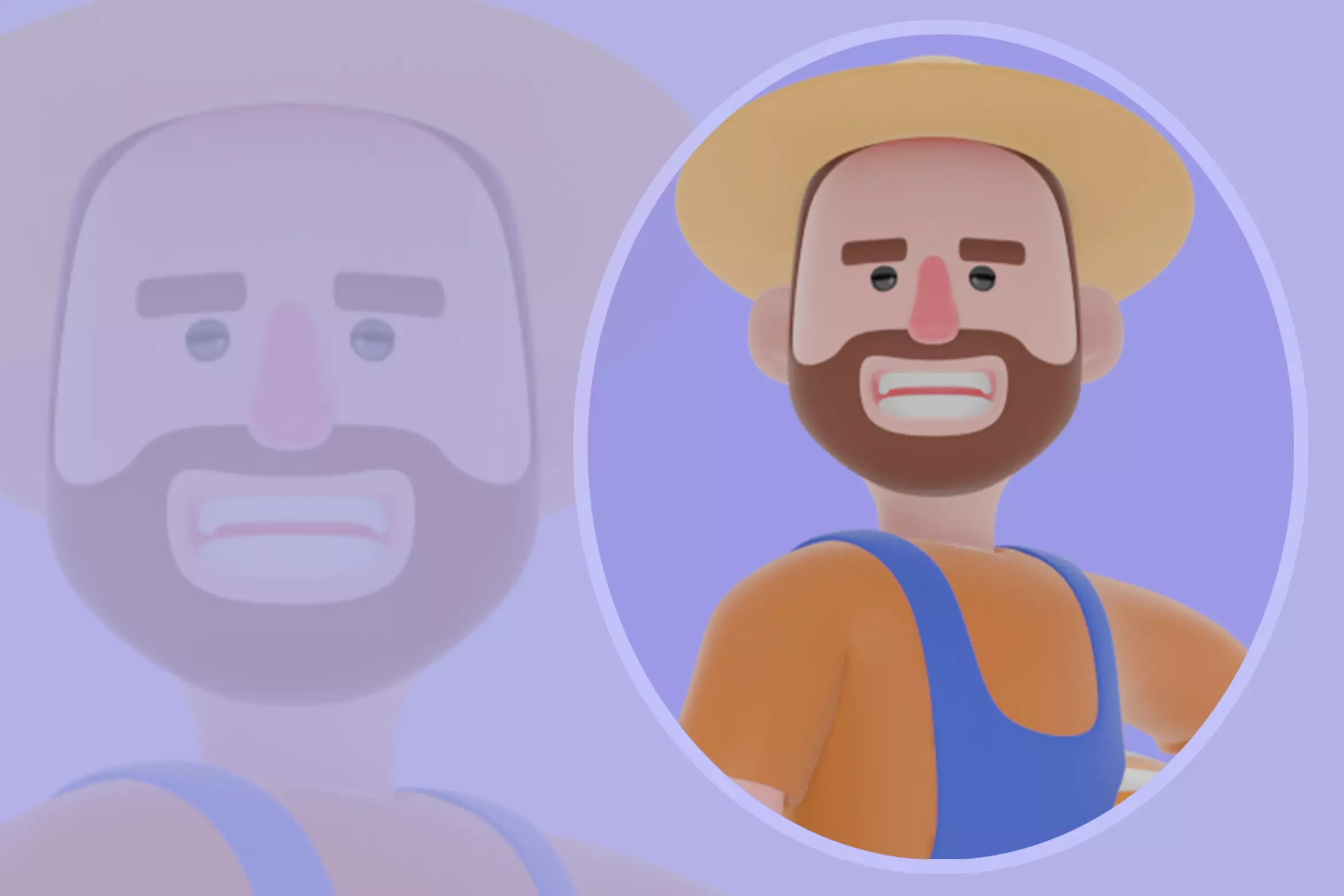 Stylized 3D Farmer Man Character - Cartoon Male Holding Ball 3D model_0