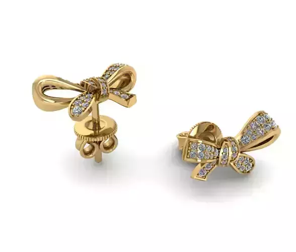 Bow Earrings Diamond