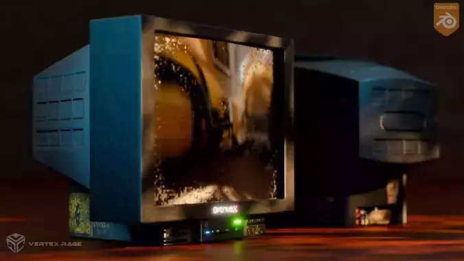 Retro CRT TV 1990s game ready pbr lofi