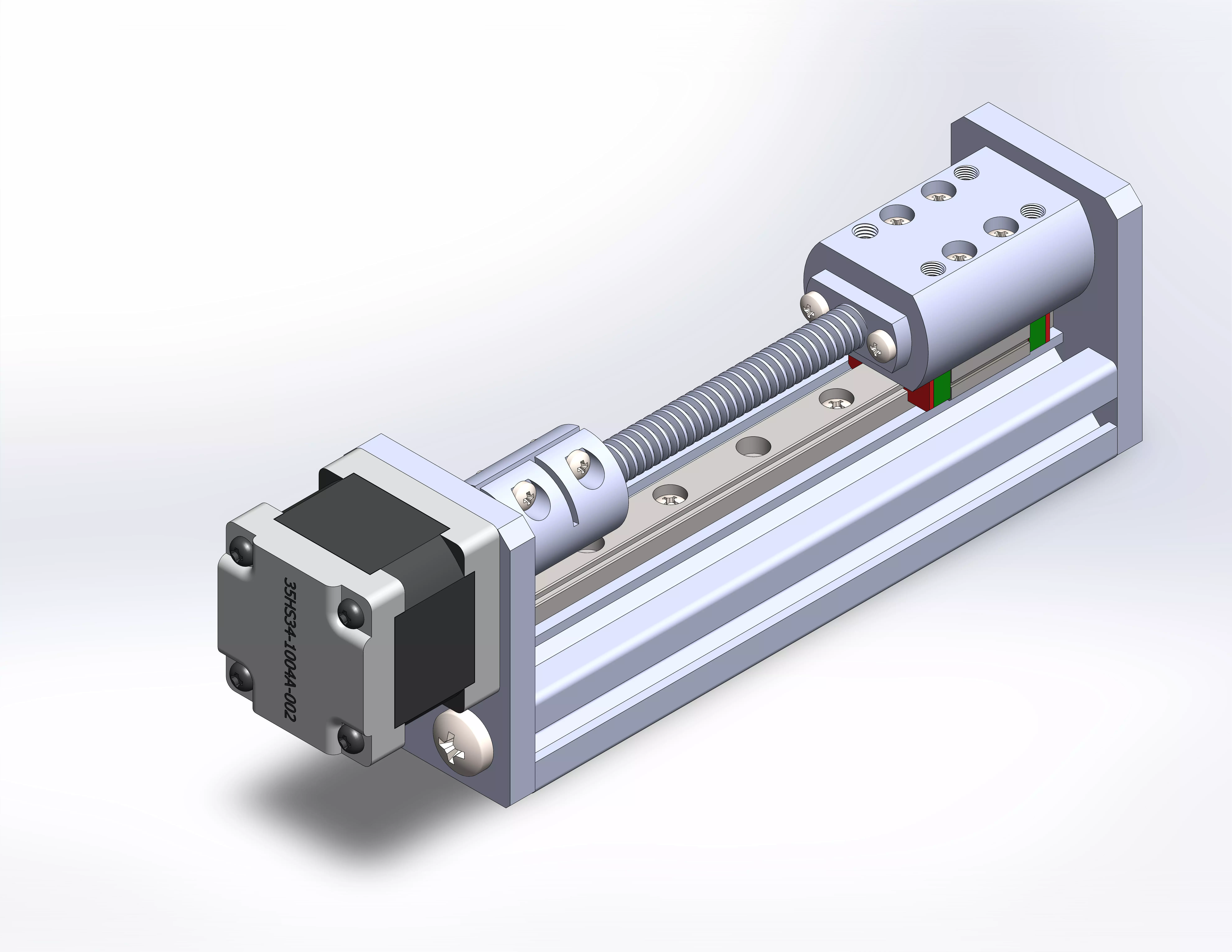 Linear actuator with trapezoidal screw Free 3D model_1