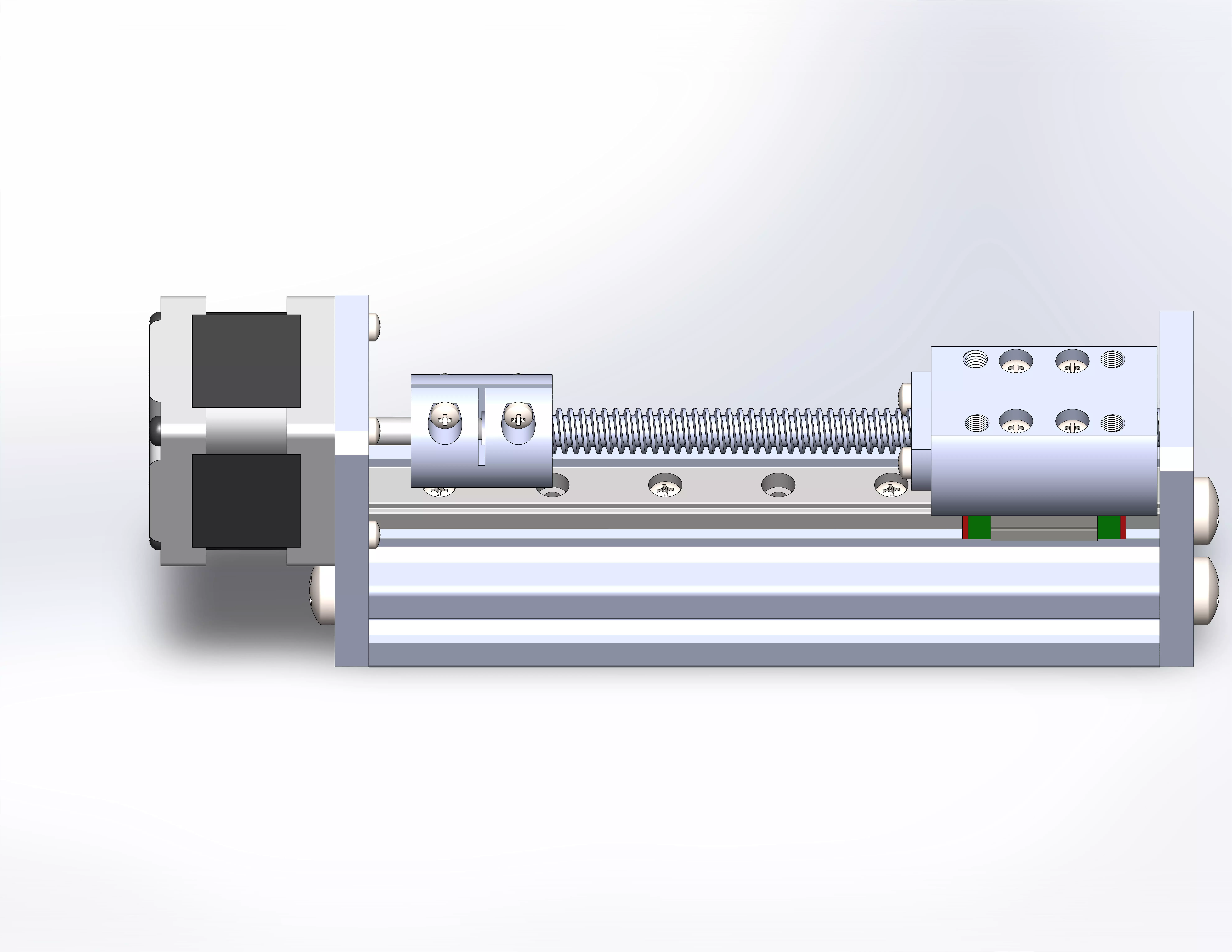 Linear actuator with trapezoidal screw Free 3D model_2