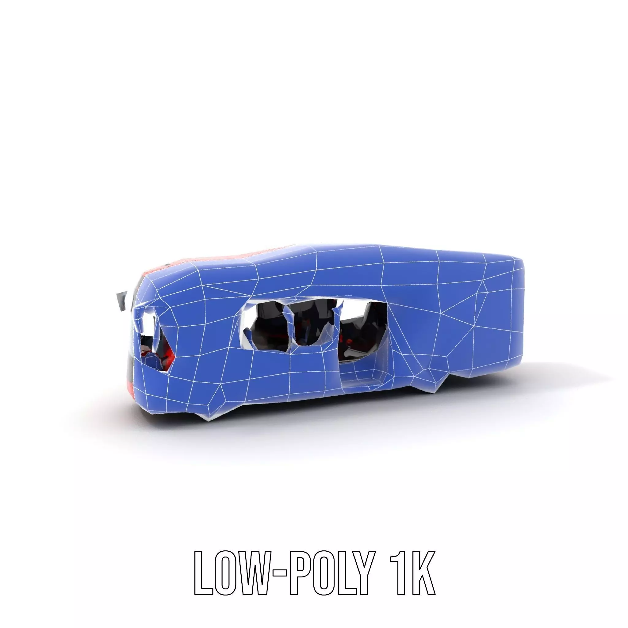Urban Red Bus model pack Low-poly 3D model_14