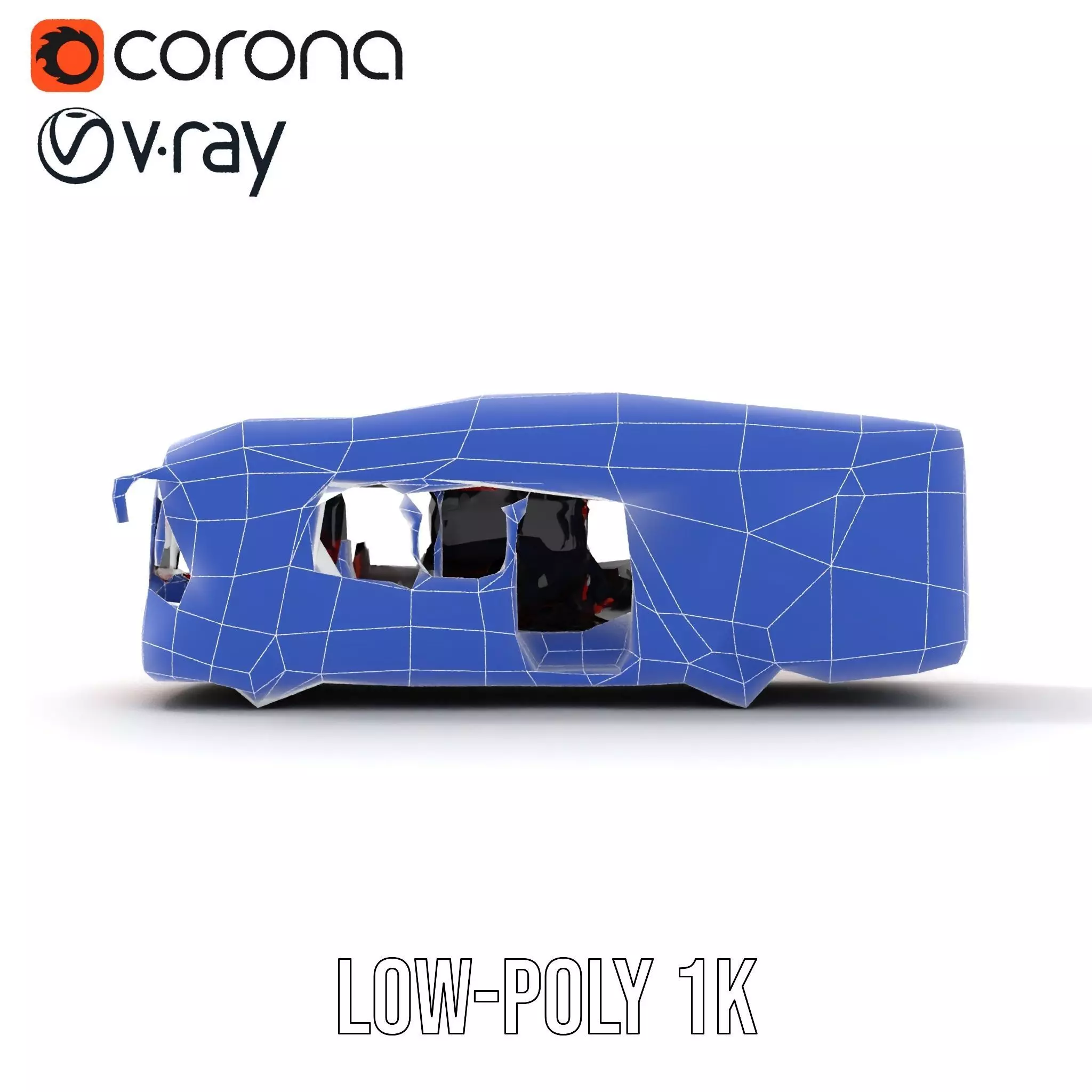 Urban Red Bus model pack Low-poly 3D model_11