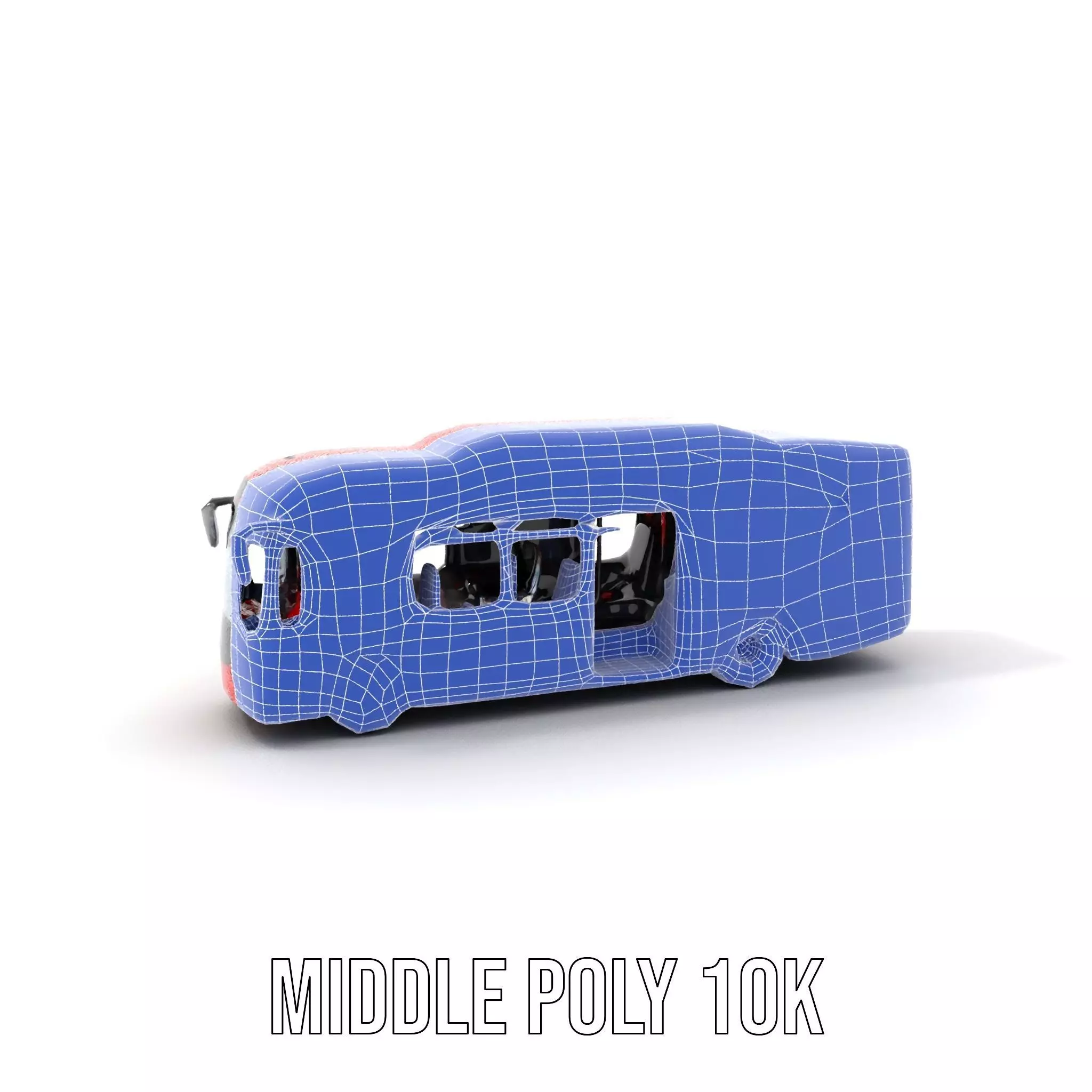 Urban Red Bus model pack Low-poly 3D model_7
