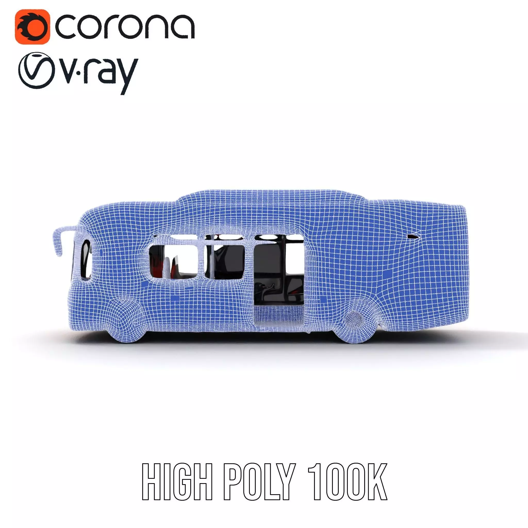 Urban Red Bus model pack Low-poly 3D model_34