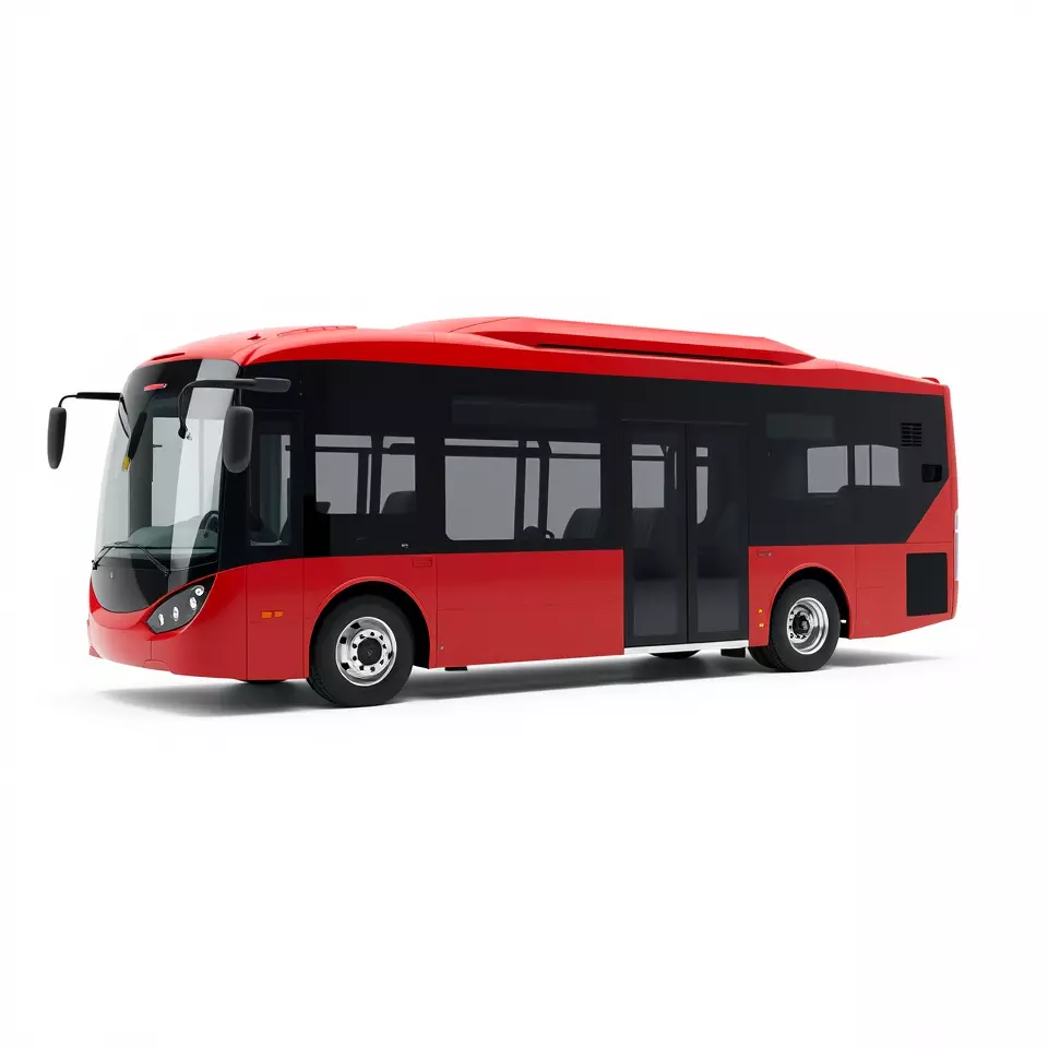Urban Red Bus model pack Low-poly 3D model_3