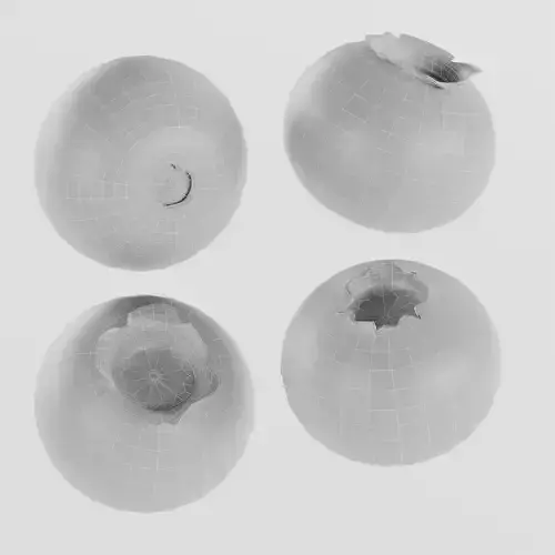 Blueberries Low-poly 3D model 4