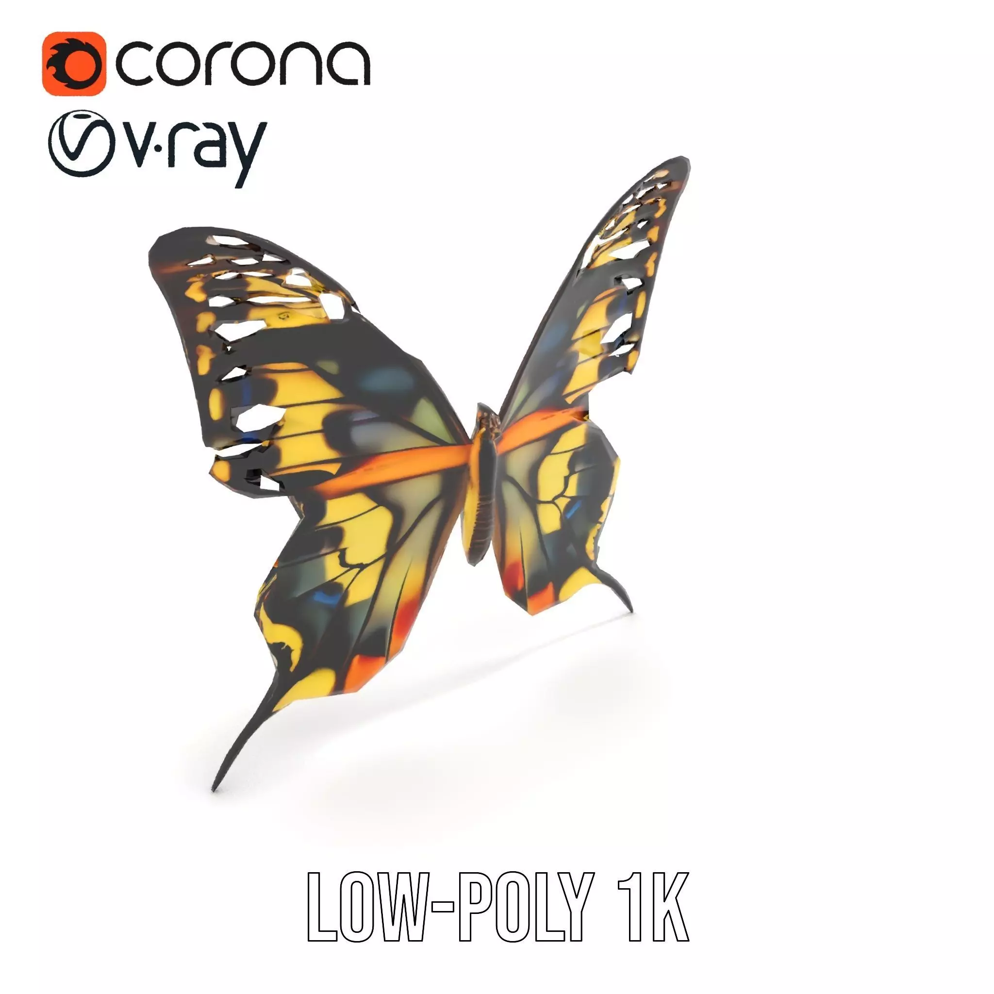Vibrant Butterfly Wings model pack Low-poly 3D model_8