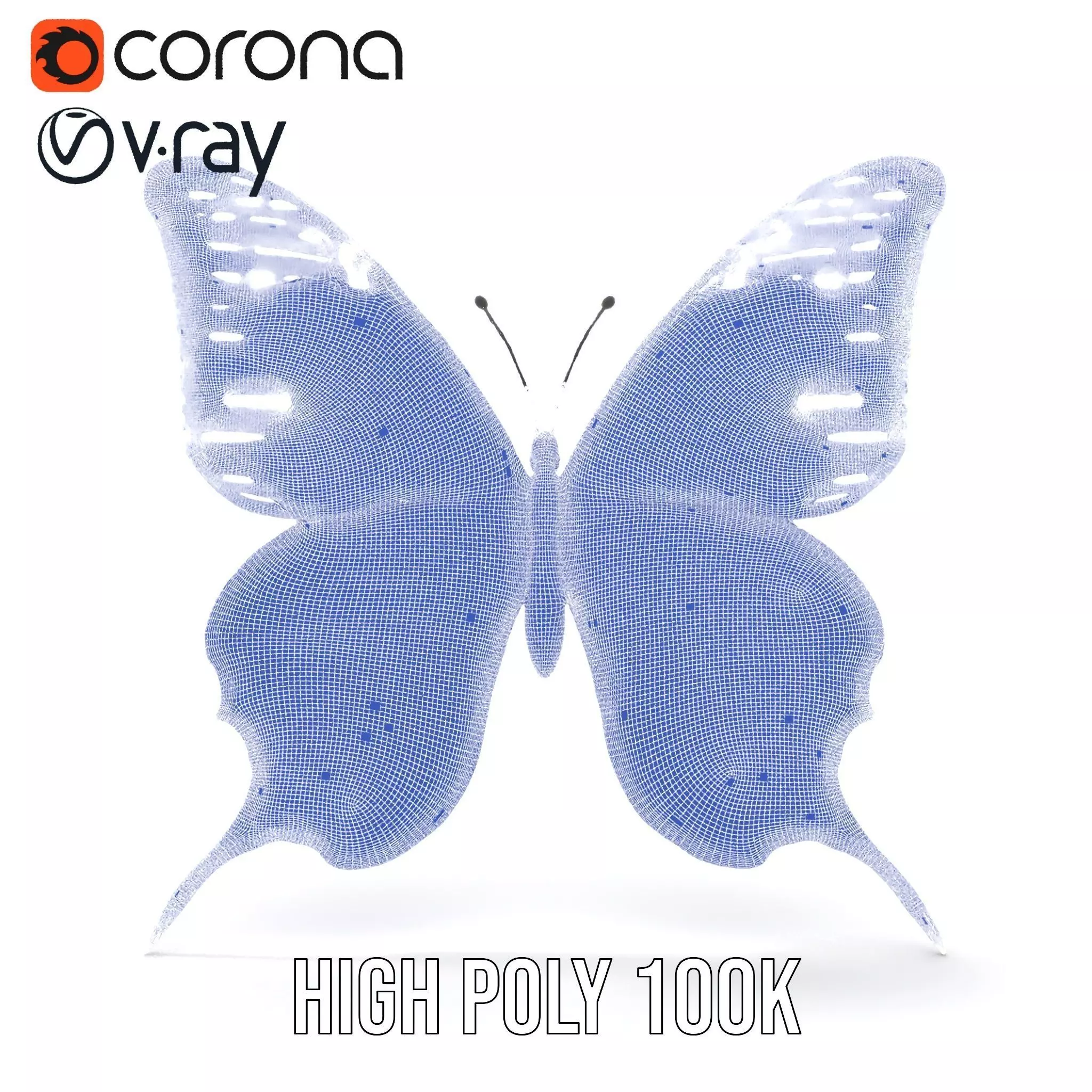 Vibrant Butterfly Wings model pack Low-poly 3D model_35