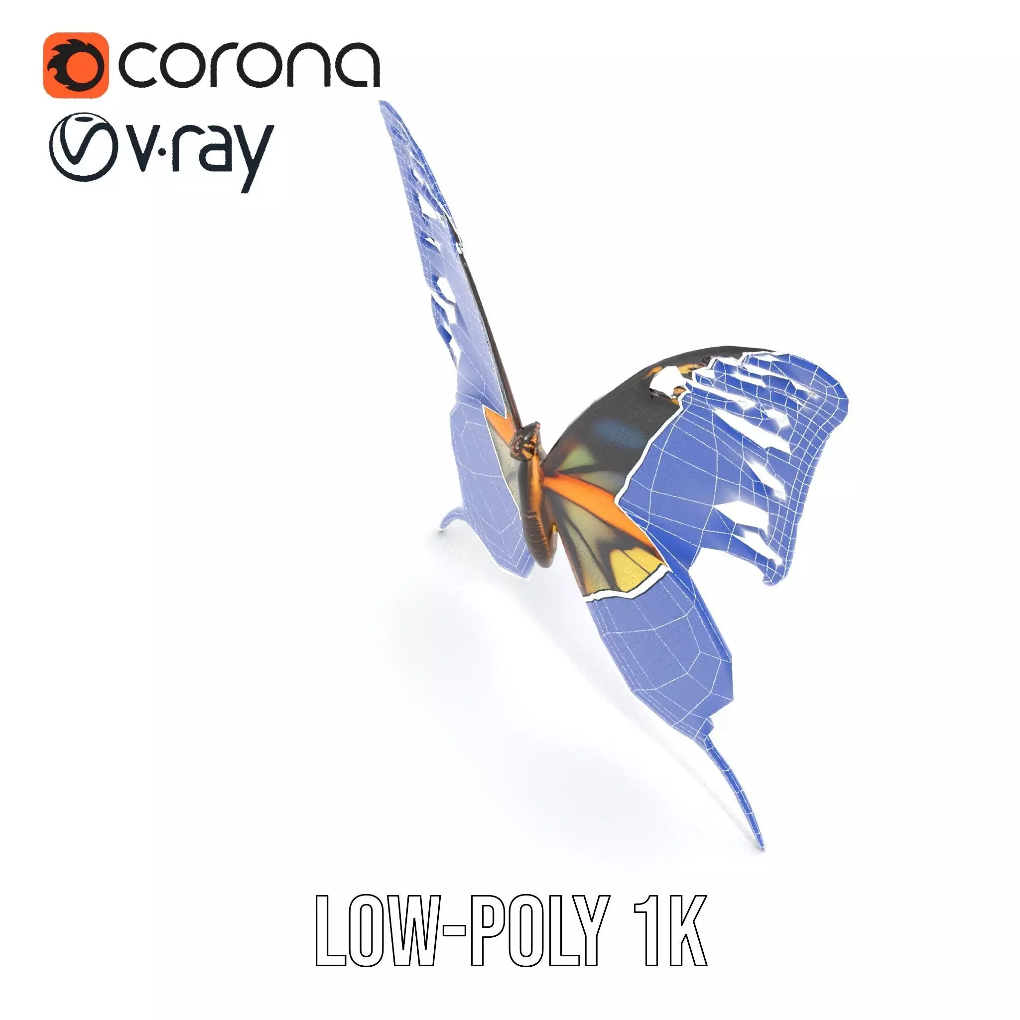 Vibrant Butterfly Wings model pack Low-poly 3D model_15
