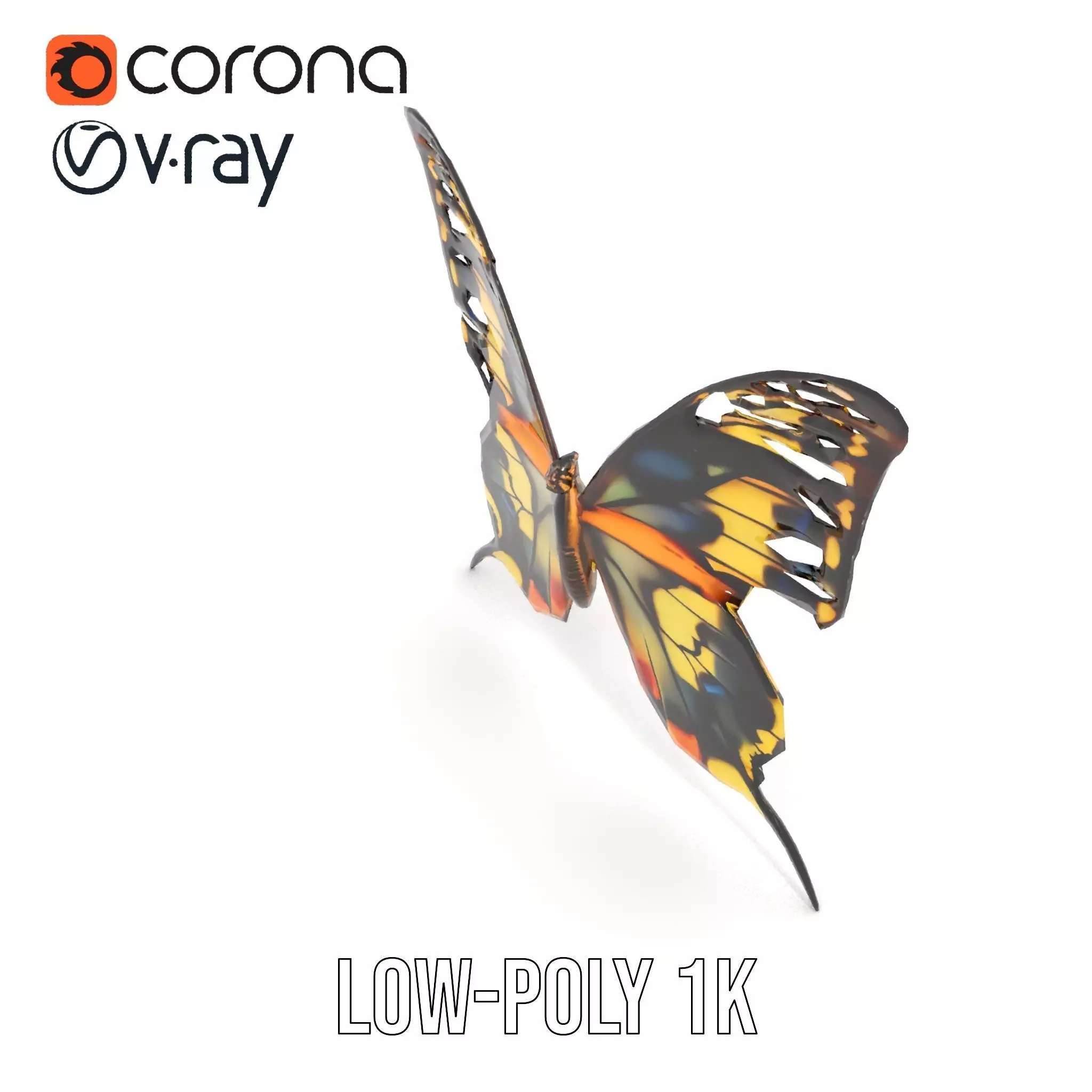 Vibrant Butterfly Wings model pack Low-poly 3D model_28