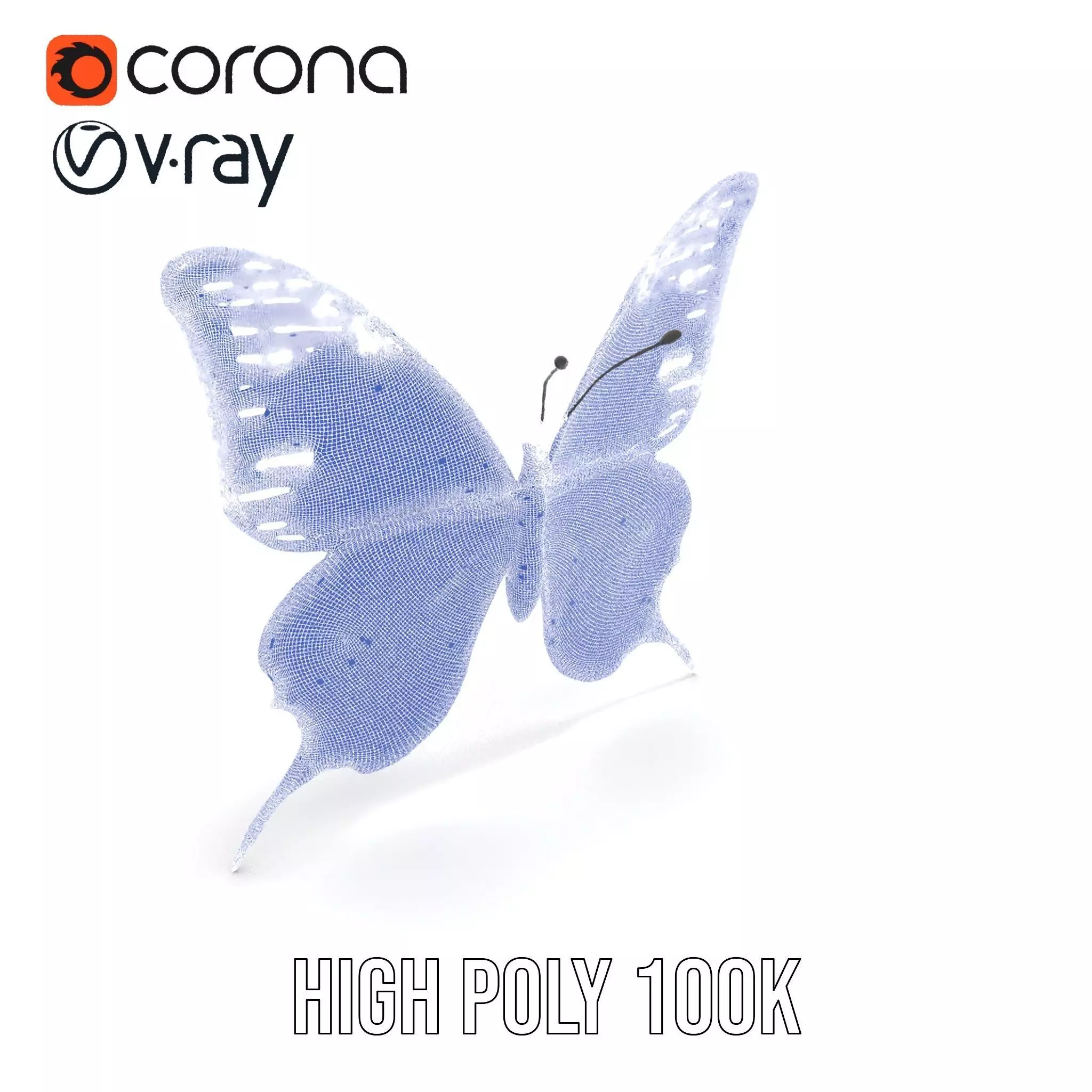 Vibrant Butterfly Wings model pack Low-poly 3D model_32