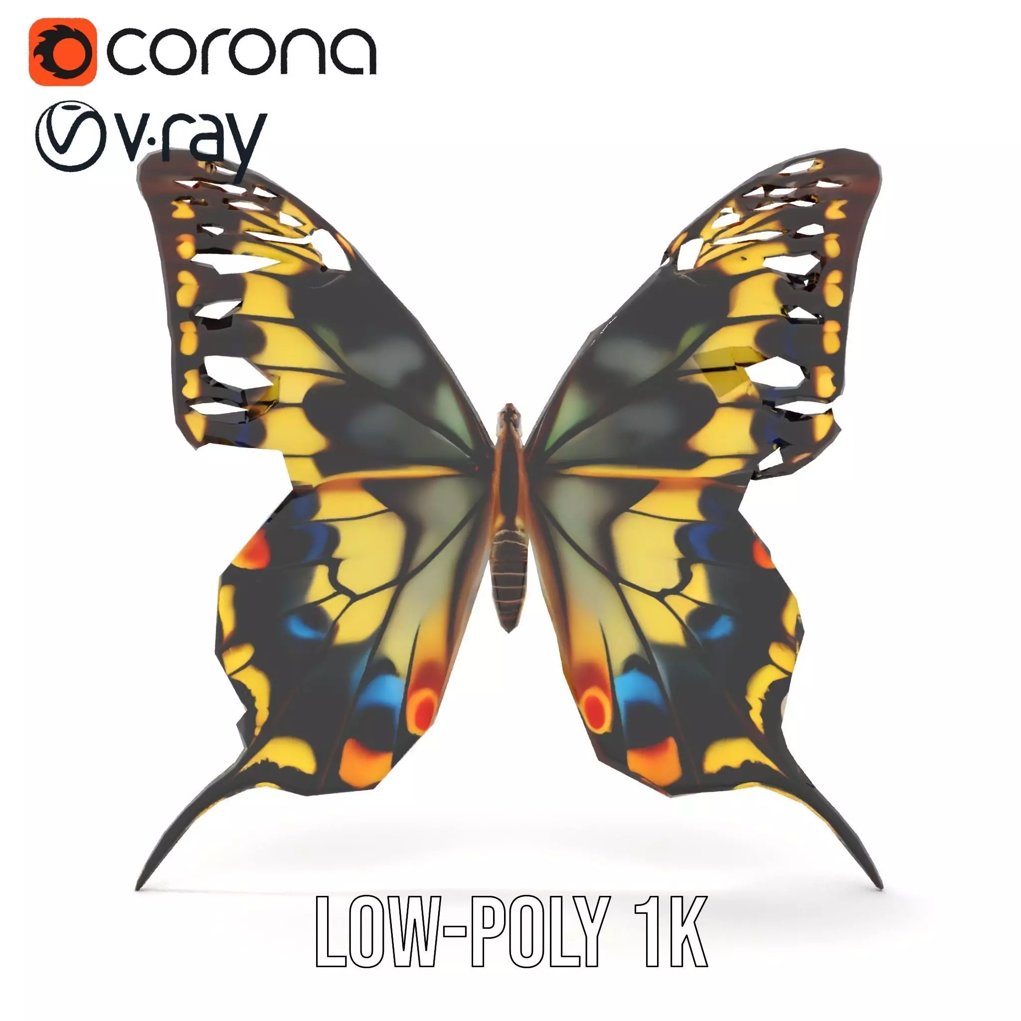 Vibrant Butterfly Wings model pack Low-poly 3D model_26