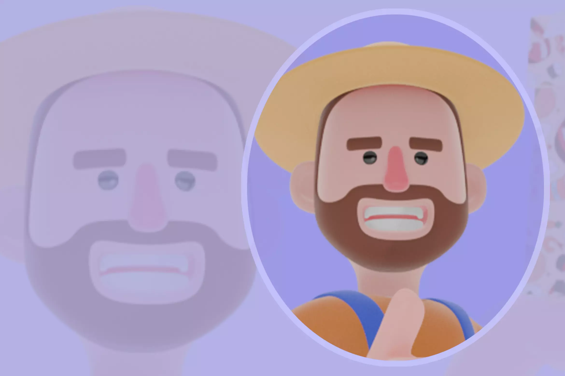 Stylized 3D Farmer Man Character - Cartoon Male with Gift Box 3D model_0