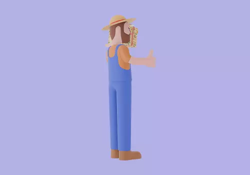 Stylized 3D Farmer Man Character - Cartoon Male with Gift Box 3D model_5