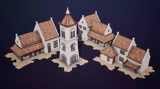 Old Batavia City Town Tavern Merchantile Static Meshes for Games