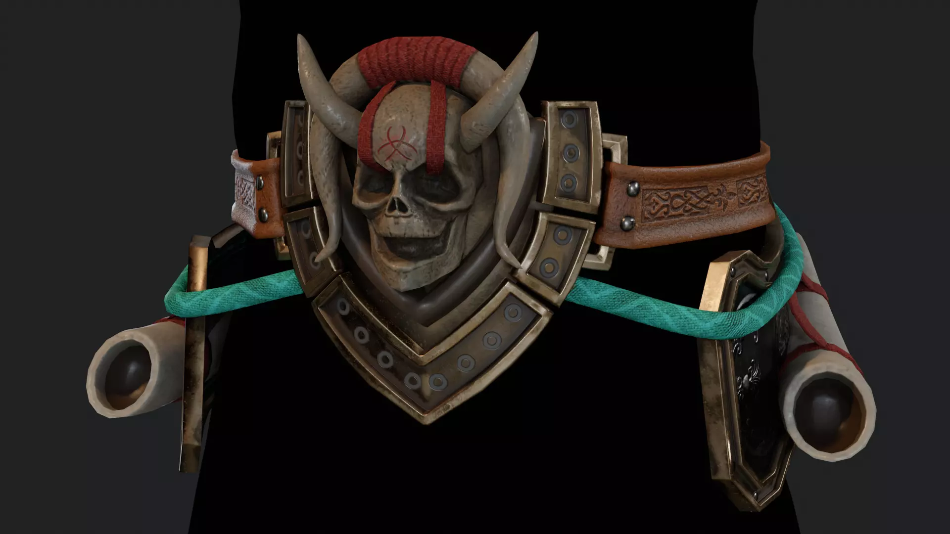 Metal Armor Set Low-poly 3D model_12