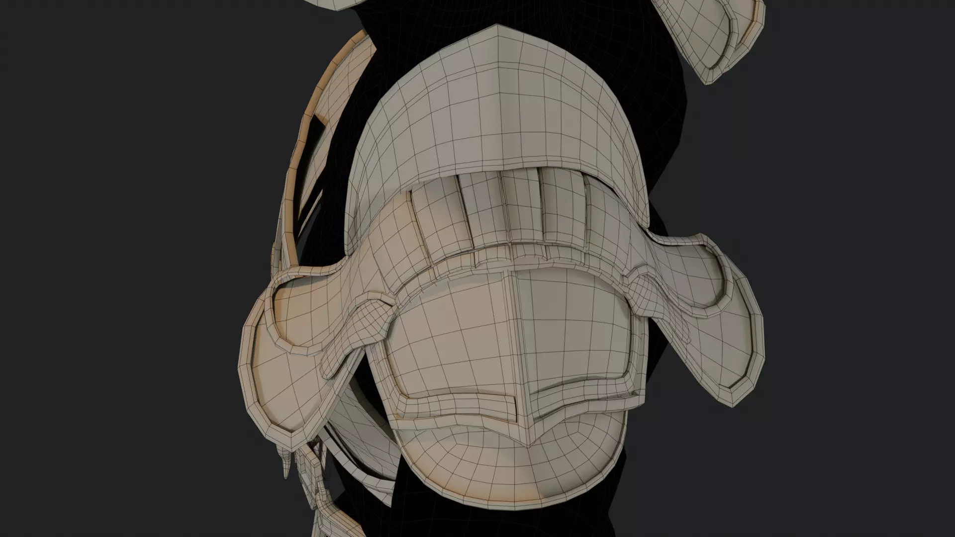 Metal Armor Set Low-poly 3D model_3