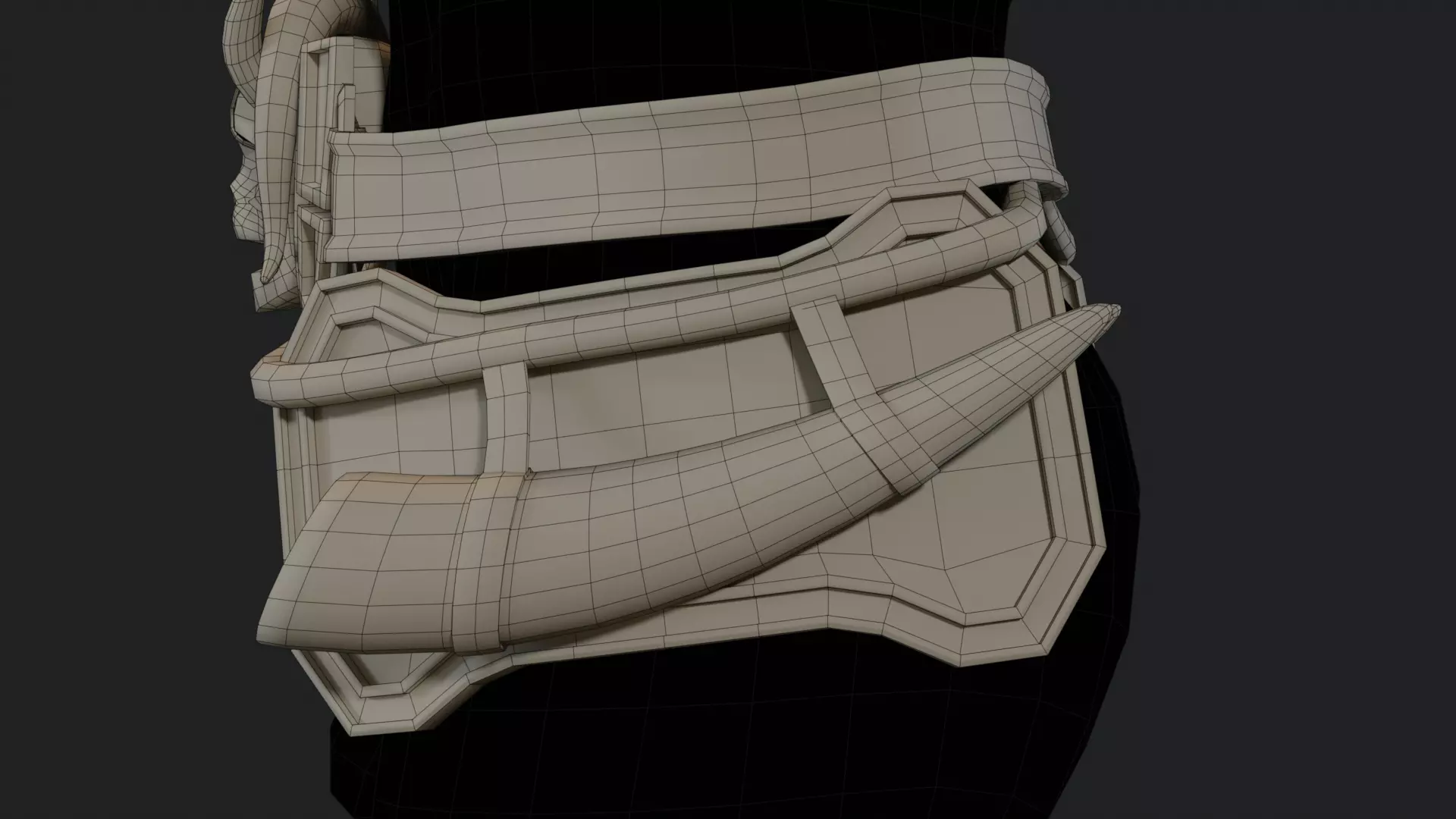 Metal Armor Set Low-poly 3D model_6