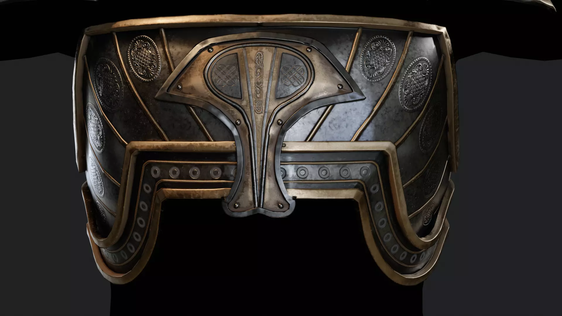 Metal Armor Set Low-poly 3D model_11