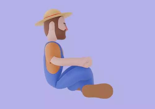 Stylized 3D Farmer Man Character-Cartoon Male Waving Cheerfully 3D model_5