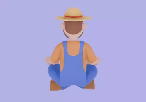 Stylized 3D Farmer Man Character-Cartoon Male Waving Cheerfully 3D model_4