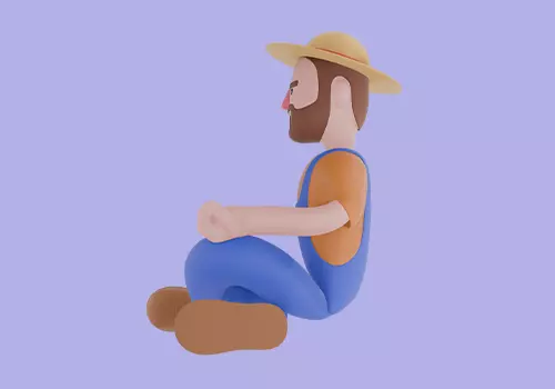 Stylized 3D Farmer Man Character-Cartoon Male Waving Cheerfully 3D model_3