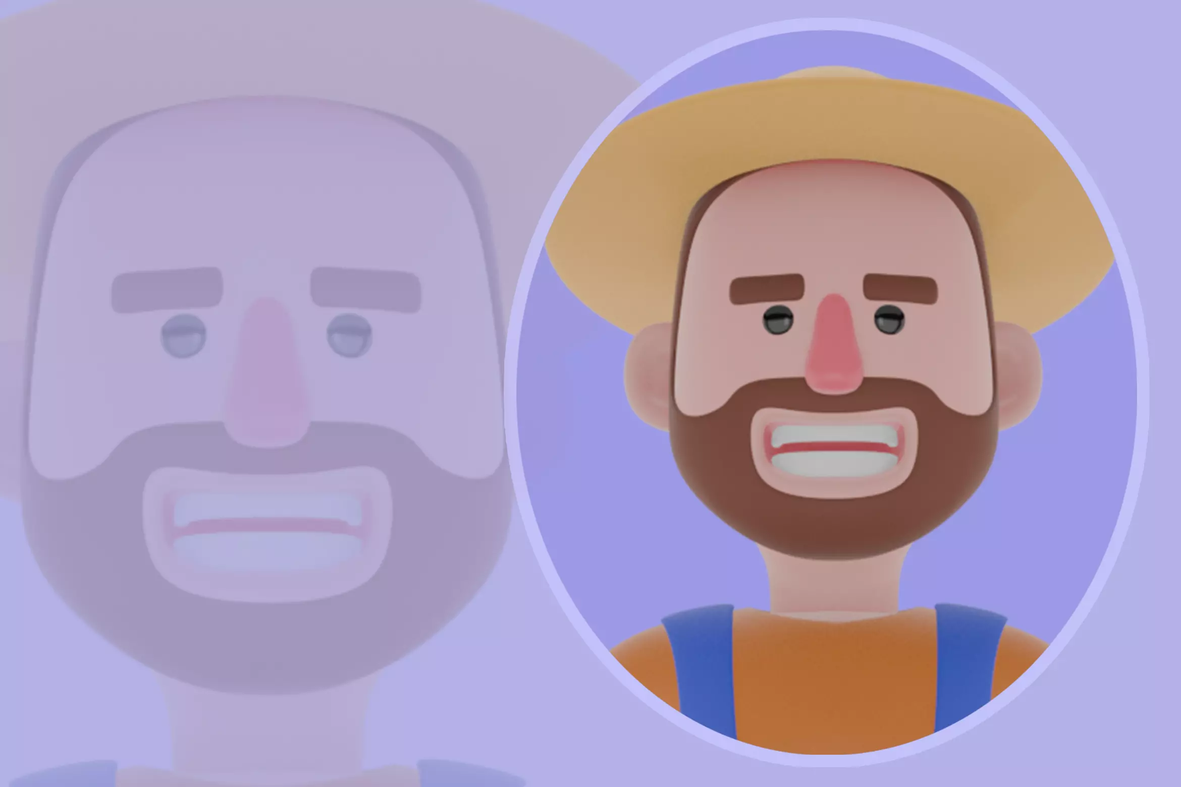 Stylized 3D Farmer Man Character-Cartoon Male Waving Cheerfully 3D model_0