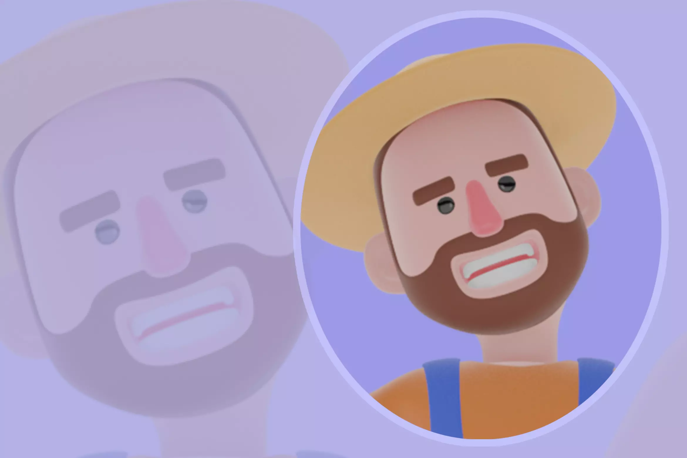 Stylized 3D Farmer Man Character-Cartoon Male Holding Map Pins  3D model_0